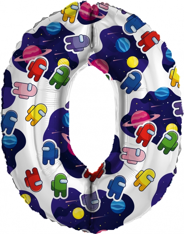 Шар Цифра "0" Космонавтики (в упаковке)