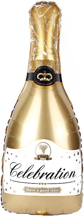 Шар Фигура, Бутылка Шампанское, Золото
