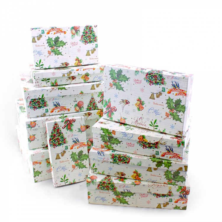 Набор подарочных коробок 4 в 1 "Новогодние мотивы"