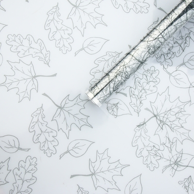 Пленка глянцевая "Листва" Серая