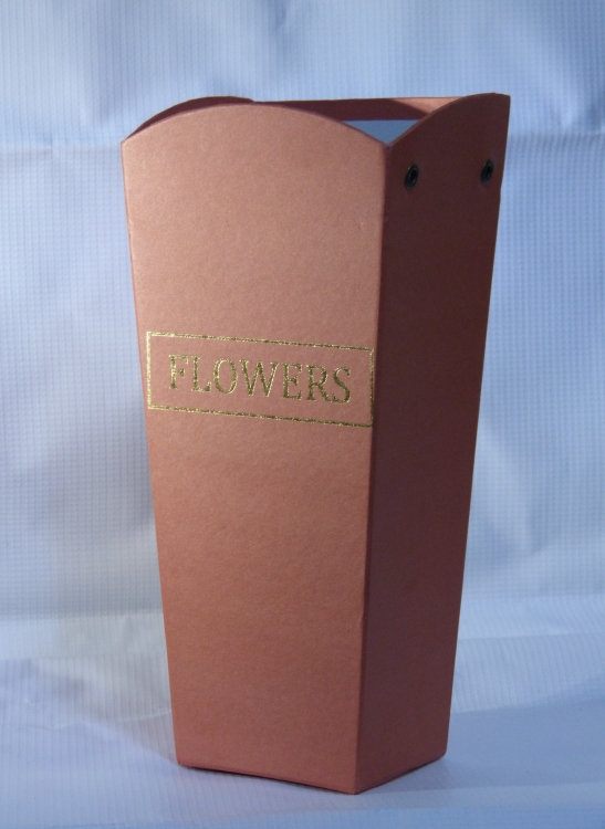 Трапеция с дном 260*130*110 Перламутр с золот. тиснением Люкс "Flowers" красный